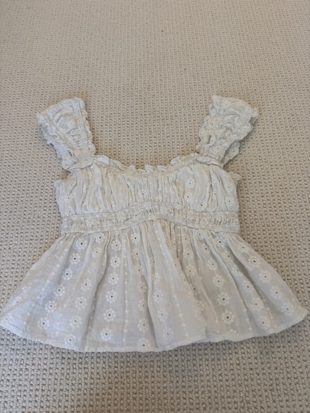 Princess Polly White Eyelet Ruffle Strap Camisole